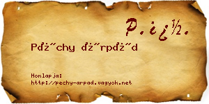 Péchy Árpád névjegykártya
