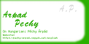 arpad pechy business card